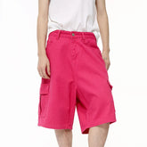 Hearujoy Fashion Men's Denim Shorts Vintage Washed Wide Leg Jeans Straight Solid Color Male Casual Trousers Summer 9C6402